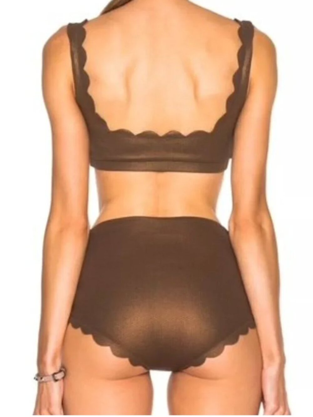 Marysia Swim Palm Springs High-Waist Bikini Bottom – Metallic Brown – Size L